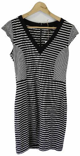 French Connection  Striped Casual Dress 12 - Black/White - Excellent