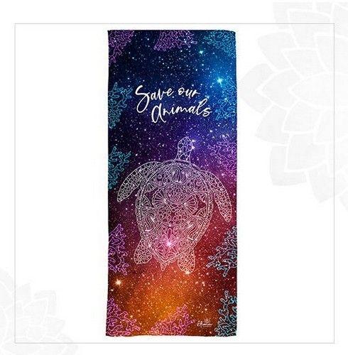 Alma Universal  GALAXY TOURTLE BEACH TOWEL unisex Eco-friendly beach gym camping towel sand free galaxy art made from recycled plastic bottles - Default - Brand New