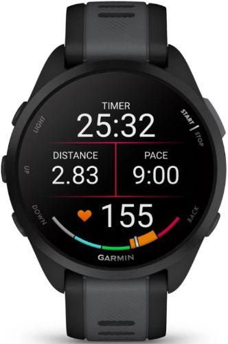 Garmin  Forerunner 165 Running Watch - 4GB - 30.4mm - Black - Non Music Edition (Fiber-Reinforced Polymer) - Slate Grey - Silicone Band - Silicone - Premium