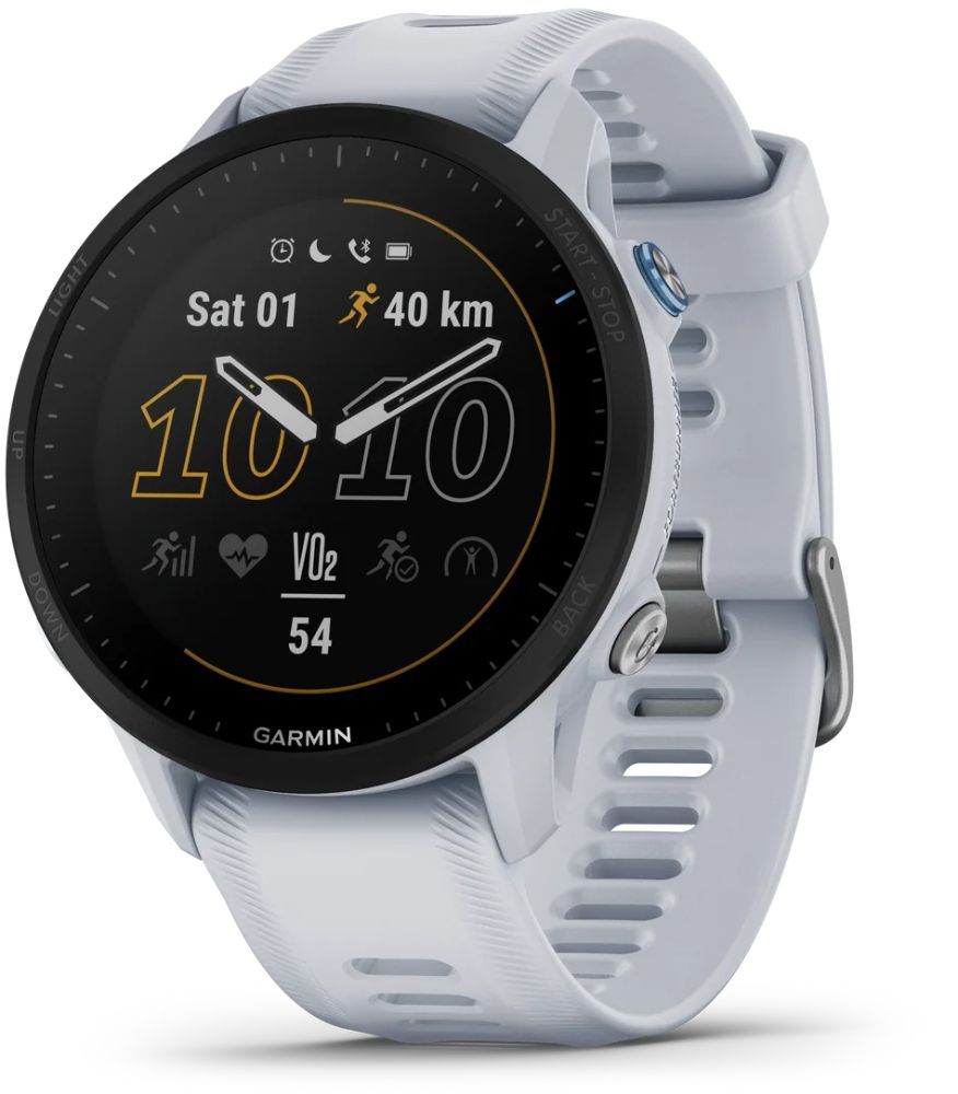Garmin Forerunner 955 Smartwatch - 33mm - Whitestone Fiber-reinforced Polymer Case with Whitestone Silicone Silicone Strap