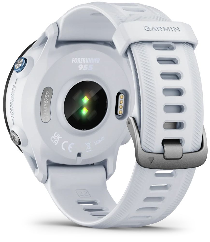 Garmin Forerunner 955 Smartwatch - 33mm - Whitestone Fiber-reinforced Polymer Case with Whitestone Silicone Silicone Strap