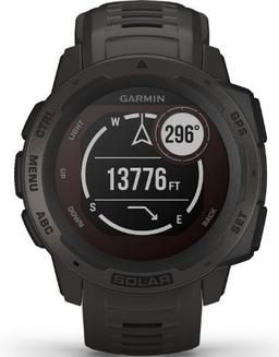 Garmin Instinct Solar Smartwatch - 45mm - Graphite Fiber-reinforced Polymer Case with Graphite Silicone Standard Edition Silicone Strap