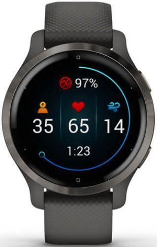 Garmin Venu 2S Smartwatch Fiber-reinforced Polymer 27.9mm in Slate Black