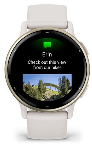 Garmin Vivoactive 5 Smartwatch - 30.4mm - Cream Gold Fibre-reinforced polymer Case with Ivory Silicone Silicone Strap