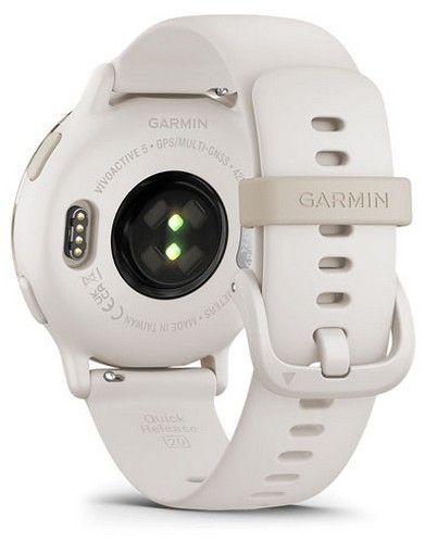 Garmin Vivoactive 5 Smartwatch - 30.4mm - Cream Gold Fibre-reinforced polymer Case with Ivory Silicone Silicone Strap