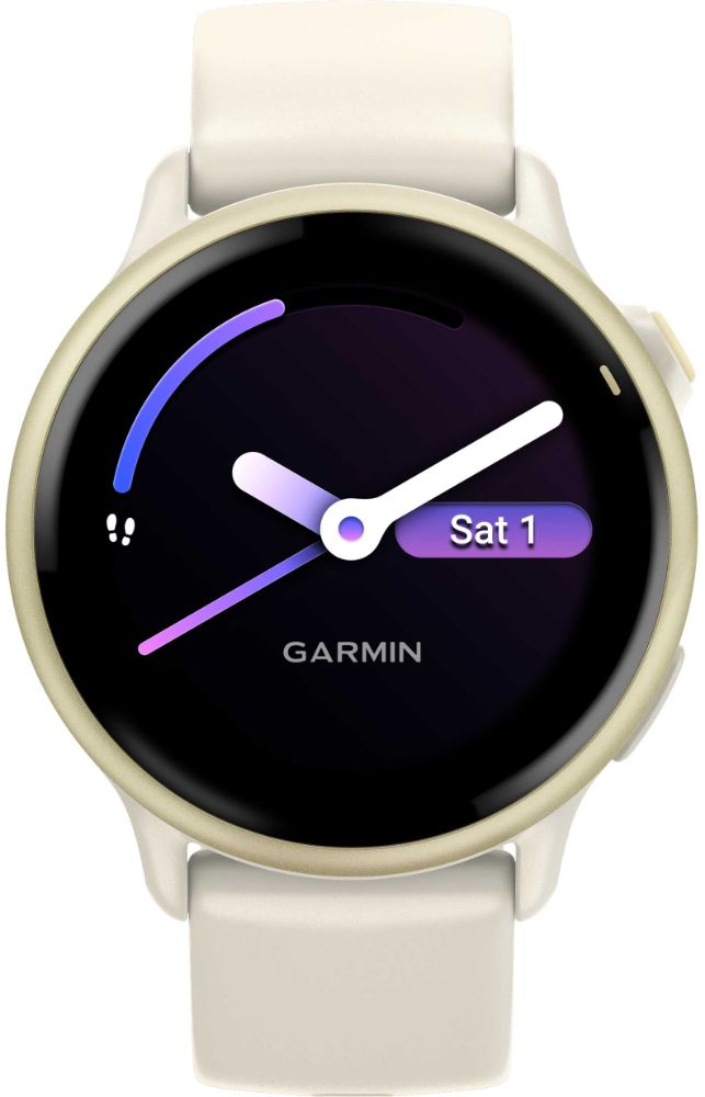 Garmin Vivoactive 6 GPS Smartwatch - 8GB - 30.4mm - Lunar Gold Fiber-reinforced Polymer Case with Bone Silicone Silicone Band