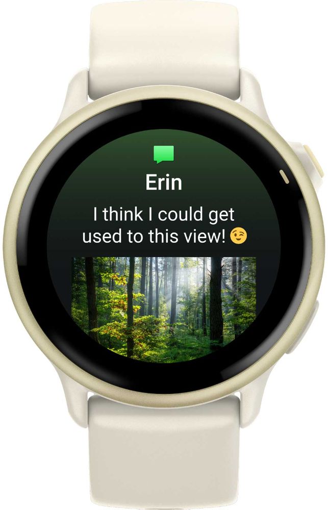 Garmin Vivoactive 6 GPS Smartwatch - 8GB - 30.4mm - Lunar Gold Fiber-reinforced Polymer Case with Bone Silicone Silicone Band