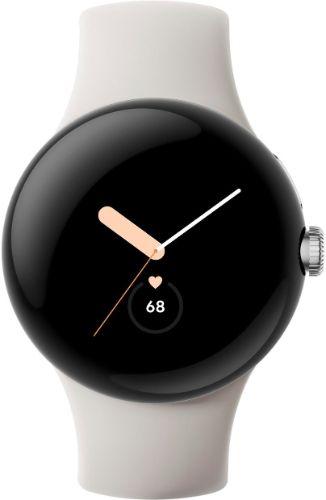Google  Pixel Watch 1 - 32GB - Polished Silver-Stainless Steel-Active Band-Chalk - Bluetooth + LTE - 41mm - Polished Silver - Stainless Steel - Chalk - Active Band - Fluoroelastomer - Good