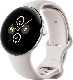 Google Pixel Watch 2 (Bluetooth + LTE) - 32GB - 1.2 inch - Polished Silver Aluminum Case with Porcelain Fluoroelastomer Active Band