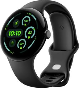 Google Pixel Watch 3 (Bluetooth + LTE) - 32GB - 45mm - Matte Black 100% Recycled Aluminum Case with Obsidian Fluoroelastomer Active Band