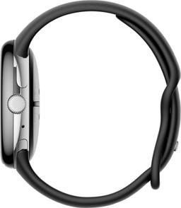Google Pixel Watch 3 (Bluetooth + LTE) - 32GB - 45mm - Polished Silver 100% Recycled Aluminum Case with Obsidian Fluoroelastomer Active Band