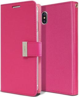 Goosperry Fancy Diary Phone Case for Apple iPhone XR - Hot Pink