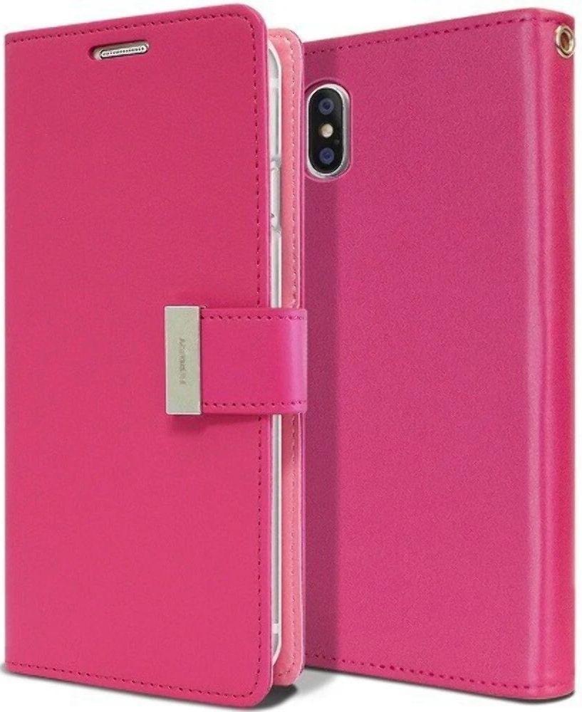 Goosperry Fancy Diary Phone Case for Apple iPhone XR - Hot Pink