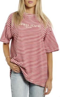 Guess Striped Tee M - Red/White
