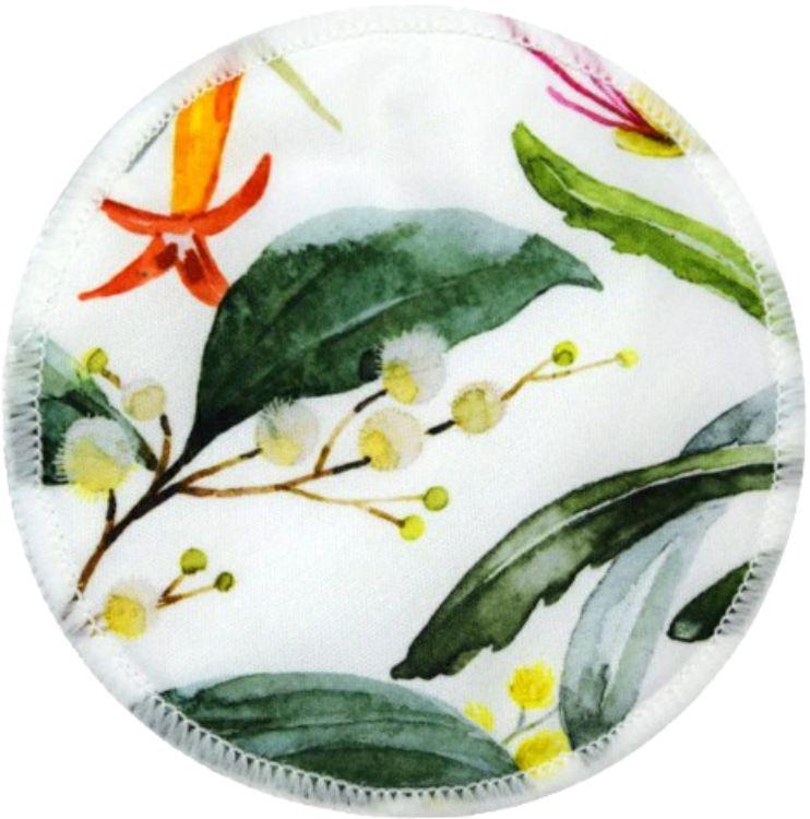 HippyBottomus  Bamboo Breast Pads (Set of 2) - Flowers Native - Brand New