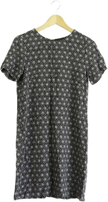 H&M  Geometric Print Shirt Dress 8 - Black/White - Excellent