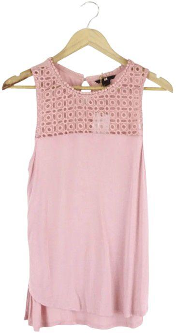 H&M  Lace Tunic Top S - Pink - Excellent