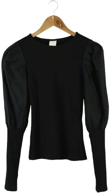 H&M  Long Sleeve Top XS - Black - Excellent