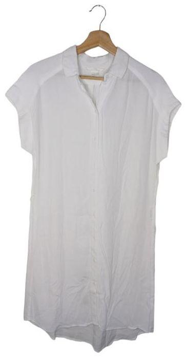 H&M  Shirt Dress 8 - White - Excellent