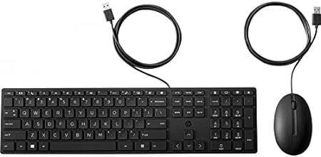 HP  9SR36AA Keyboard and Mouse Wired Slim - Black - Brand New