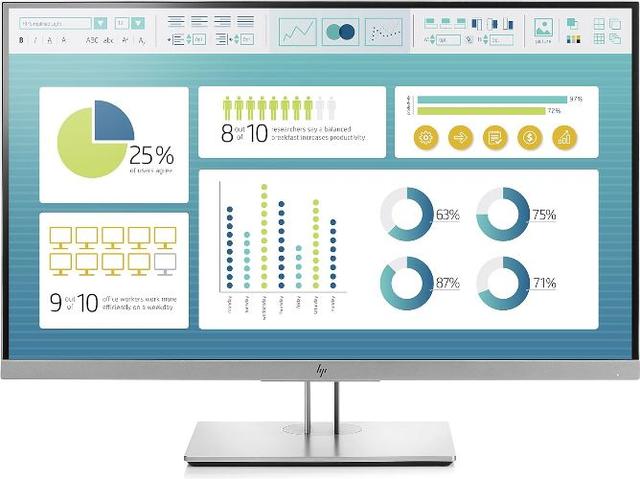HP EliteDisplay E273 27" Monitor in Silver in Good condition