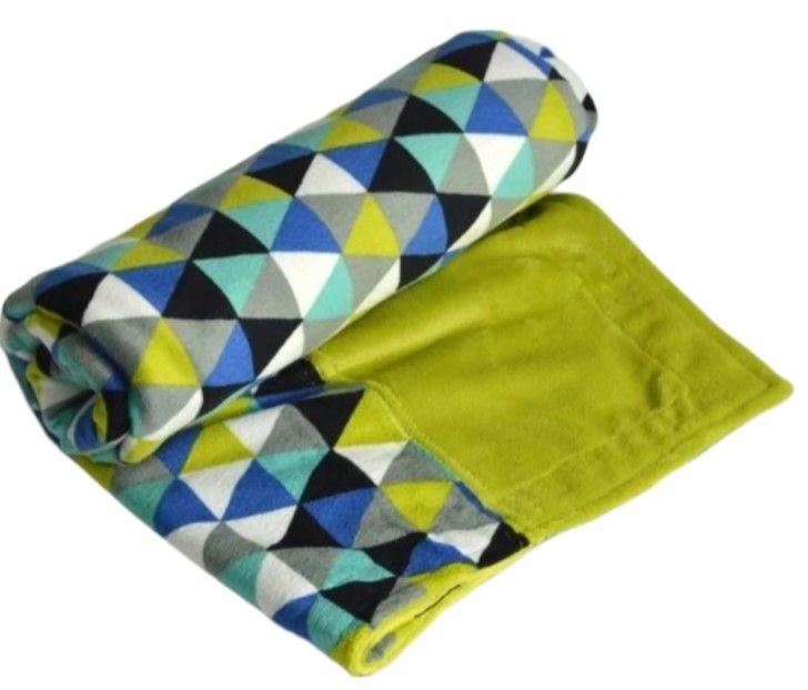 Itti Bitti  Cot Blanket - Heron w/ Wasabi Contrast - Over Stock