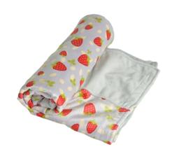 Itti Bitti Cot Blanket - Strawberry Shortcake w/ Silver Contrast