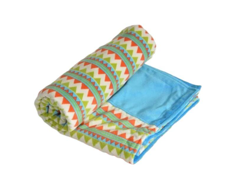 Itti Bitti  Cot Blanket - Tee-Pee w/ Azure Contrast - Over Stock
