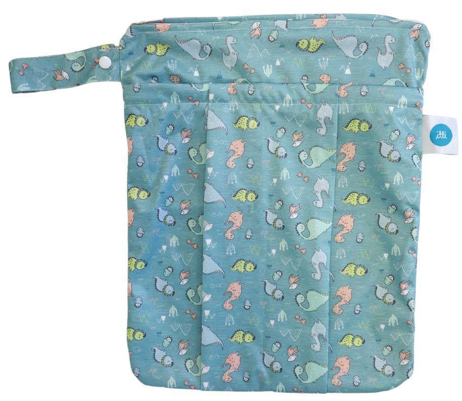 Itti Bitti Premium Double Pocket Wetbag - Dino