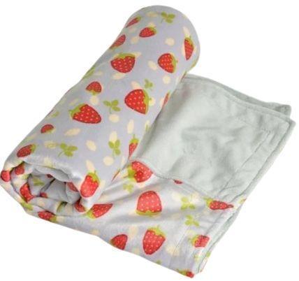 Itti Bitti  Travel Blanket - Strawberry Shortcake w/ Silver Contrast - Over Stock