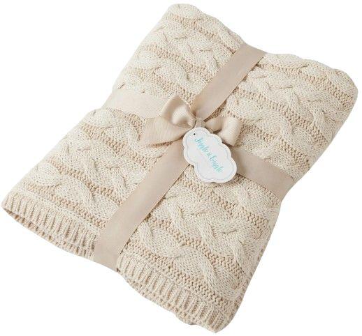 Jiggle & Giggle  Aurora Cable Knit Baby Blanket - Oatmeal - Over Stock