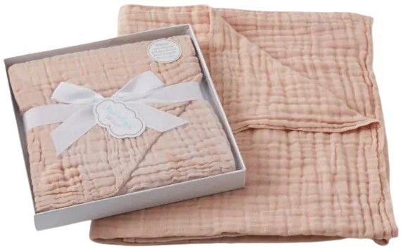 Jiggle & Giggle  Double Muslin Cotton Blanket - Peach Whip - Over Stock