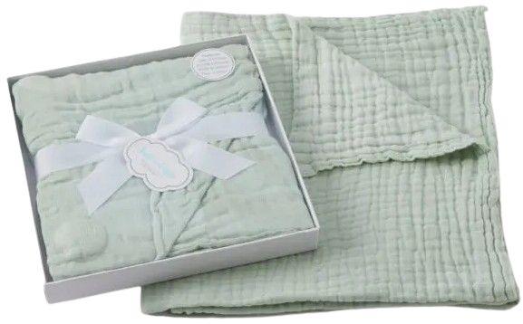 Jiggle & Giggle  Double Muslin Cotton Blanket - Sage - Over Stock