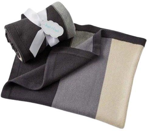 Jiggle & Giggle  Knit Baby Blanket - Black | Cream | Grey - Over Stock