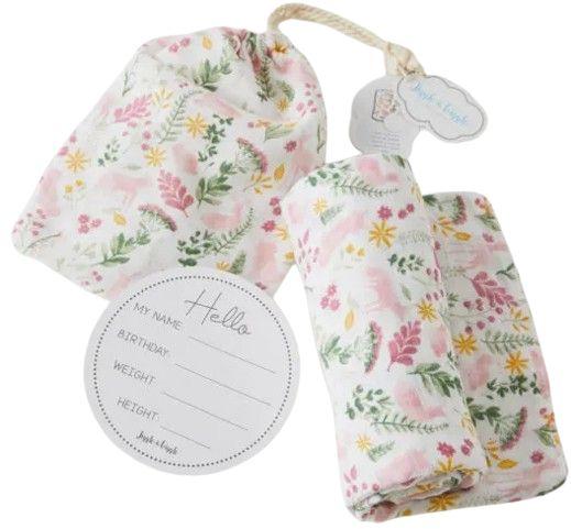 Jiggle & Giggle  Muslin Wrap & Arrival Card - Earth Spirit - Over Stock