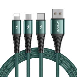 Joyroom S-1230G4 3-in-1 Phone Charging Cable (Lightning+ Type-C + Micro) (1.2M) - Green