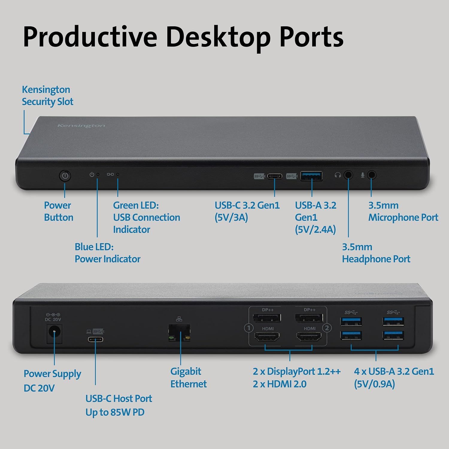 Kensington Kensington SD4750P USB-C Dual 4K Docking Station