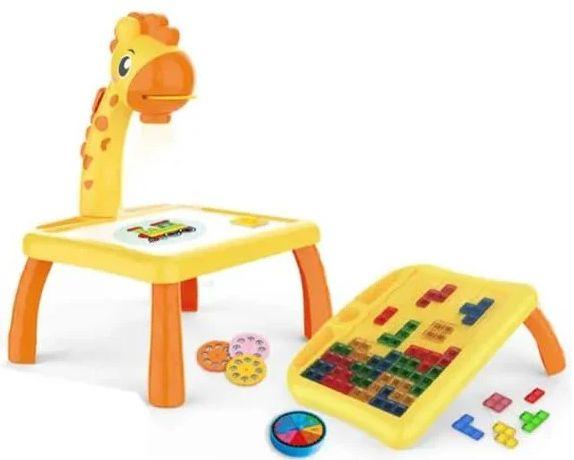 Kids Educational LED Projector Table Toy - Giraffe - Yellow - Brand New
