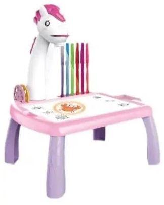Kids Educational LED Projector Table Toy - Unicorn - Pink - Brand New