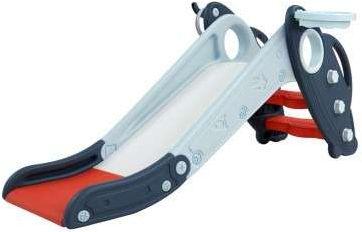 Kids Slide with Basketball Hoop - Dark Blue/White/Red - Over Stock