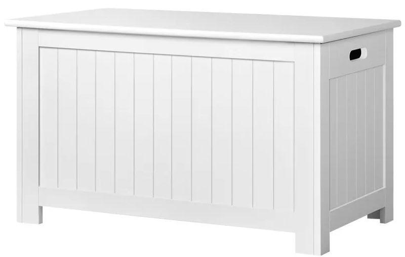 Kids Wooden Storage Box - White - Over Stock