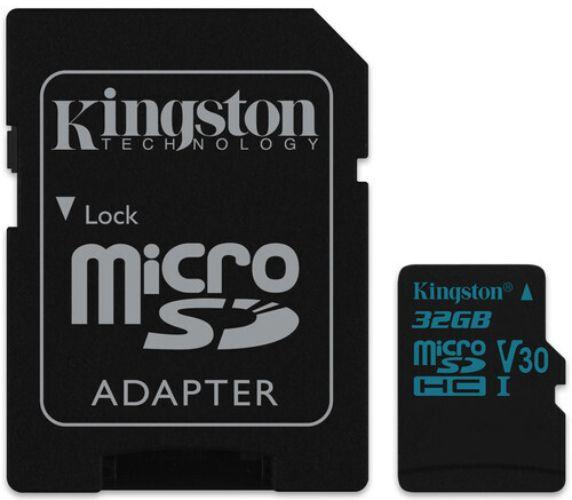 Kingston  Canvas Go! microSD card with SD Adapter - 32GB - Black - Brand New