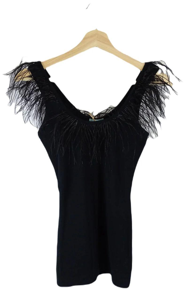 Kookai  Sleeveless Top with Feathers 10 - Black - Excellent