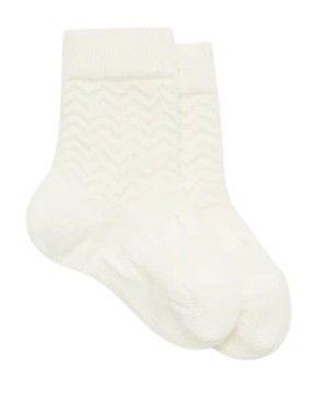 Lamington  Merino Wool Baby Crew Socks (3-9 Months) - Pearl - Over Stock