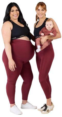 Lenny Rose  Eco Magic Maternity Leggings (7/8) (XXXS) - Burgundy - Over Stock