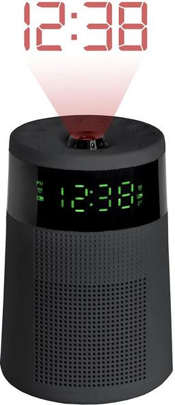 Lenoxx CR72 Sleek Projector Alarm Clock & Radio - Black