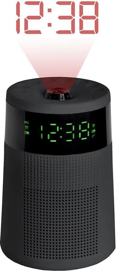Lenoxx CR72 Sleek Projector Alarm Clock & Radio - Black