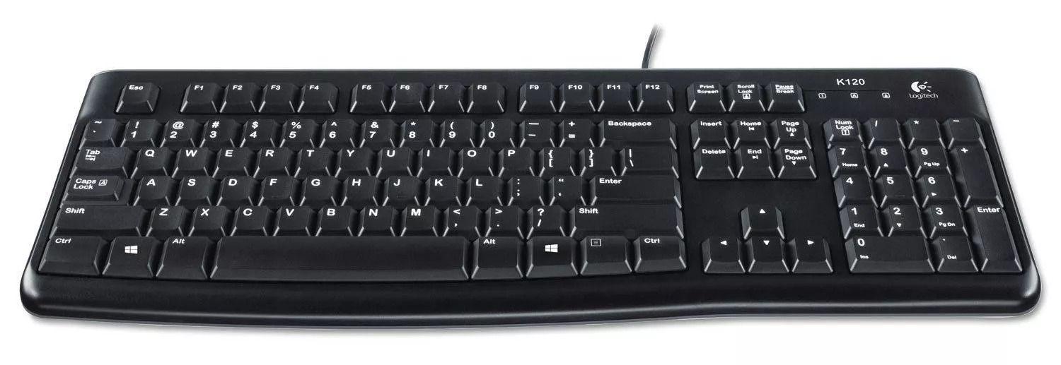Logitech K120 Ergonomic Desktop Wired Keyboard - Black