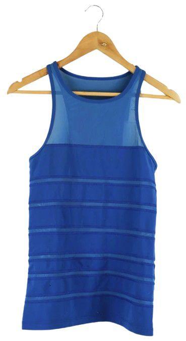 Lorna Jane  Mesh Sports Wome Tank Top M - Blue - Excellent
