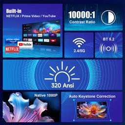 Magcubic HY320 NTV Netflix Android 13 Projector - Black